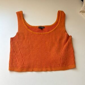 Wild Fable Orange Ribbed Cropped Tank Top Women’s Large